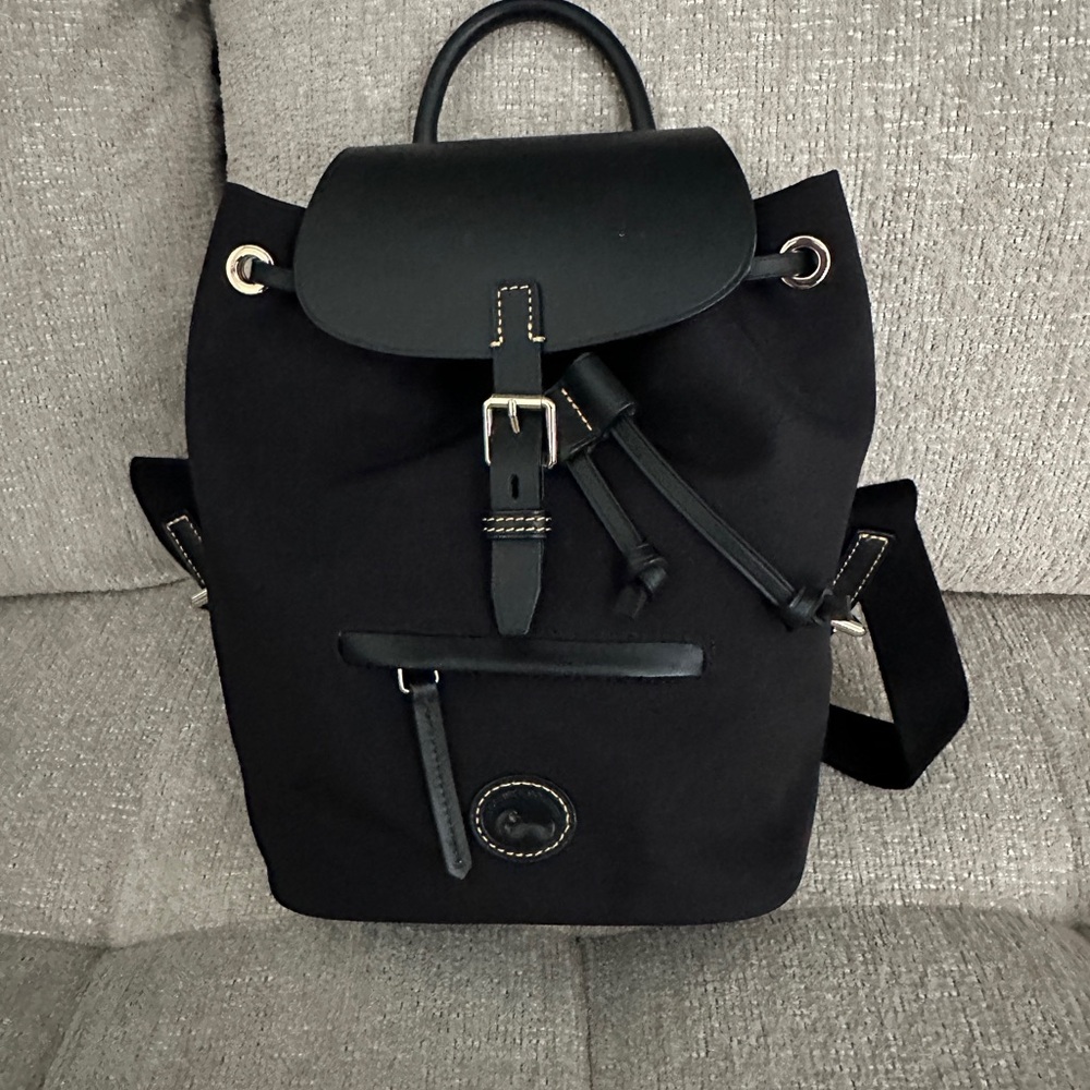 Dooney & Bourke Nylon Small Allie Black Leather Trim Backpack